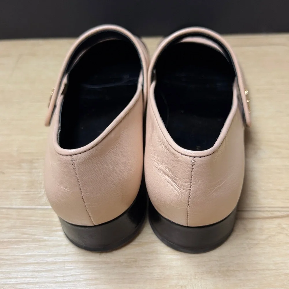 Tory Burch 'Cap-Toe' Tan Mary Jane Heeled Ballet Pump